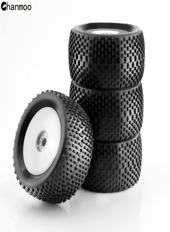 Chanmoo 1/8 RC Off Road Racing Truck Tires And Wheels 17mm Hex Rubber Buggy Tyres OD 140mm For 1:8 Scale Monster Truck Car Arrma Typhon 6S Talion 4WD HPI HSP BAZOOKA CAMPER Kyosho TRAXXAS 4PCS (White) - Image 3